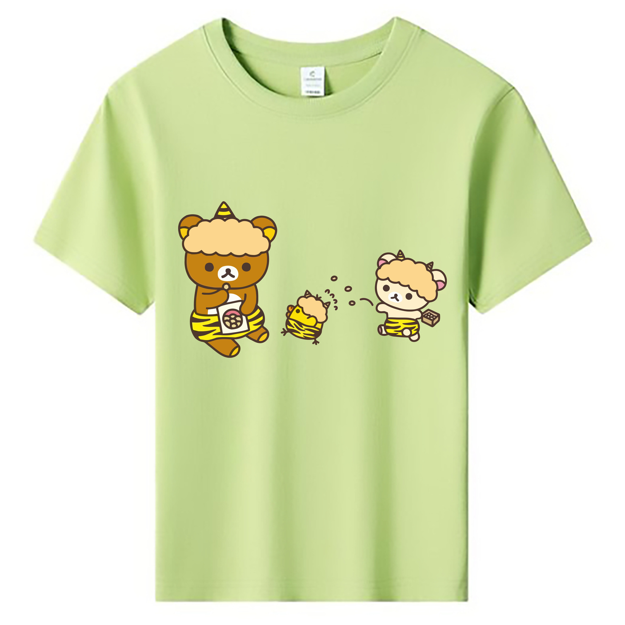 （画像用） リラックマ リラックマ キイロイトリ Rilakkuma Korilakkuma Kiiroitori 綿100％キッズTシャツ（フロントプリント）
